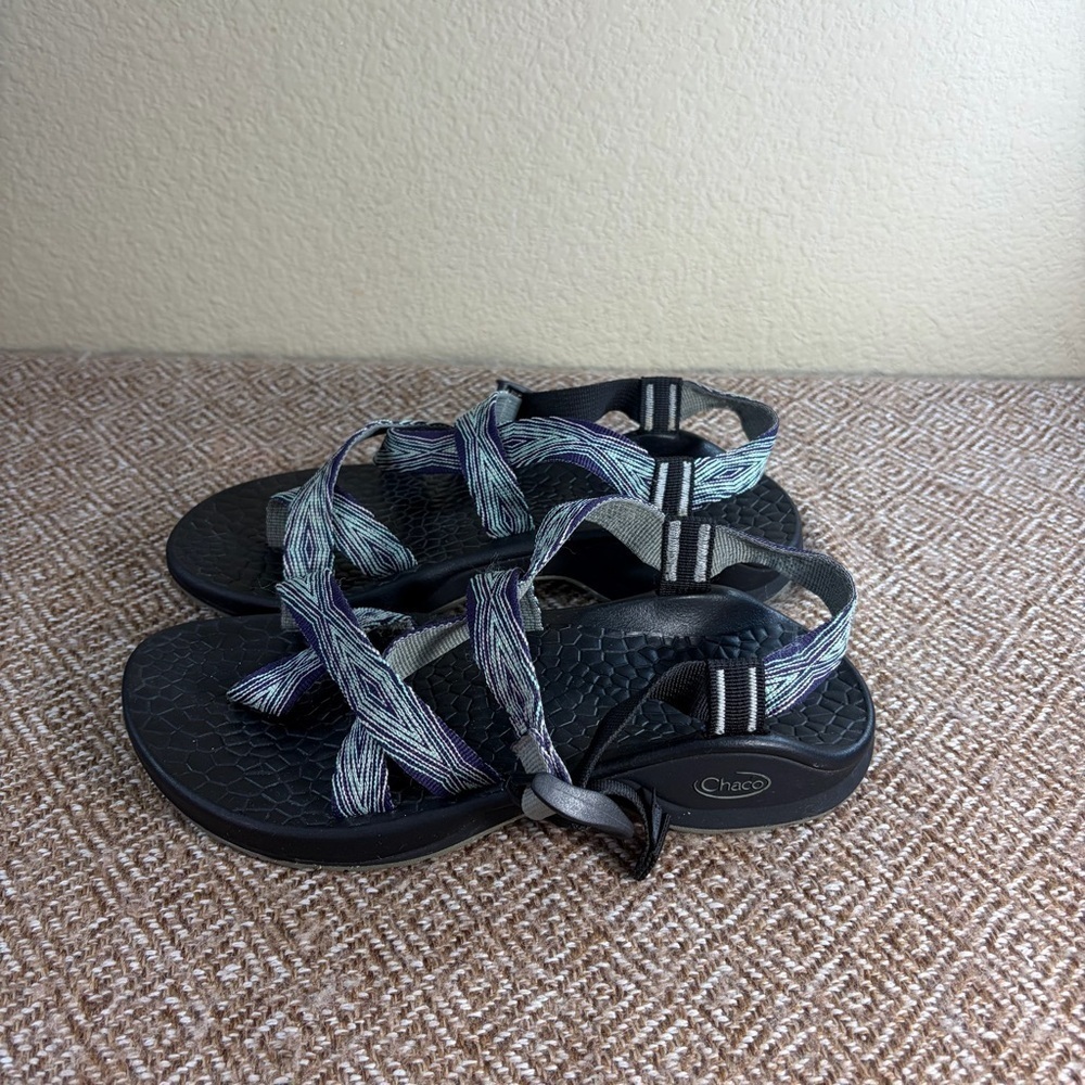 Chaco Z/2 Classic Sport Hiking Blue Aztec Straps Sandals Women Sz 8 Boho Casual - Picture 3 of 5